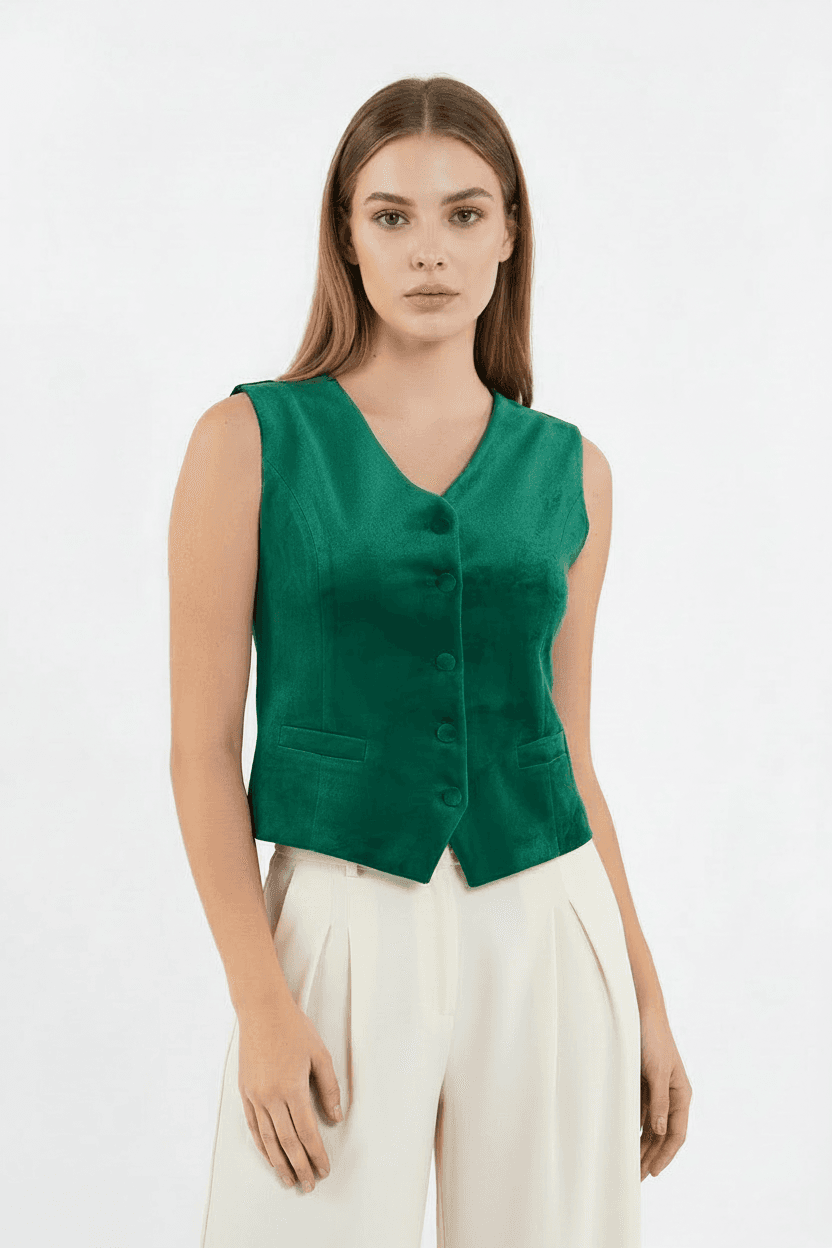 Green Velvet Vest