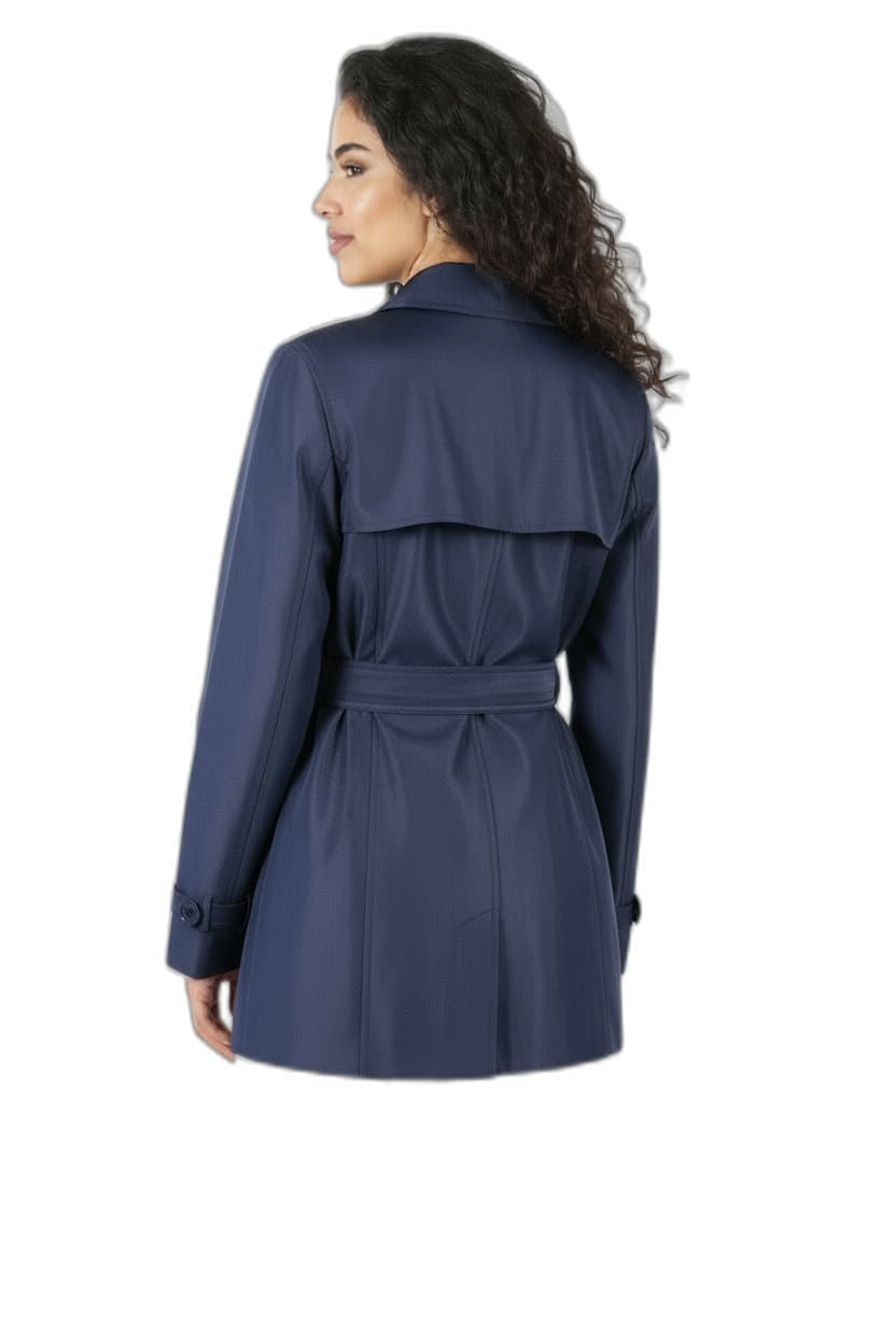 Navy Blue Short Trench Coat