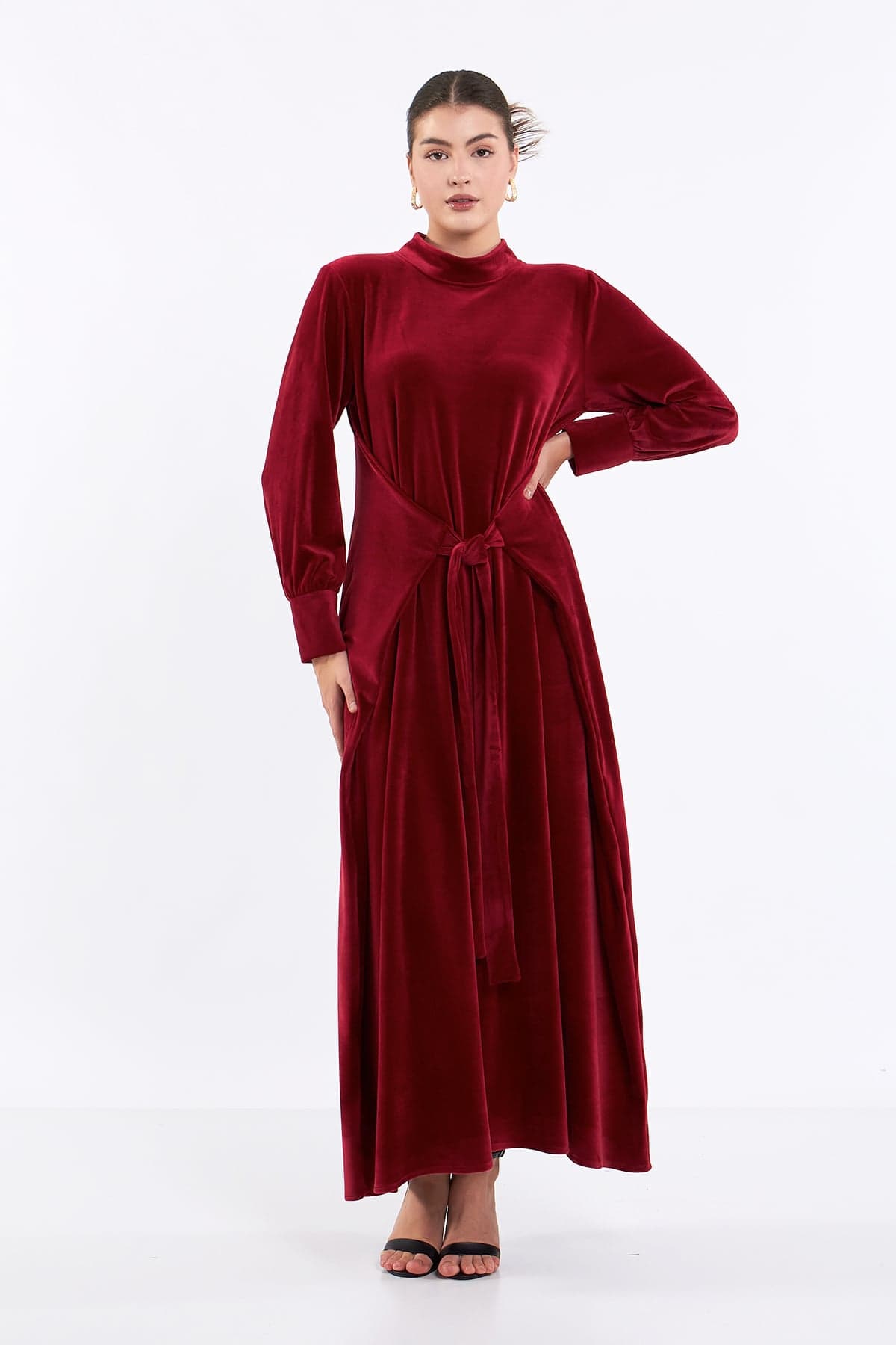 Velvet Floor-Length Dress