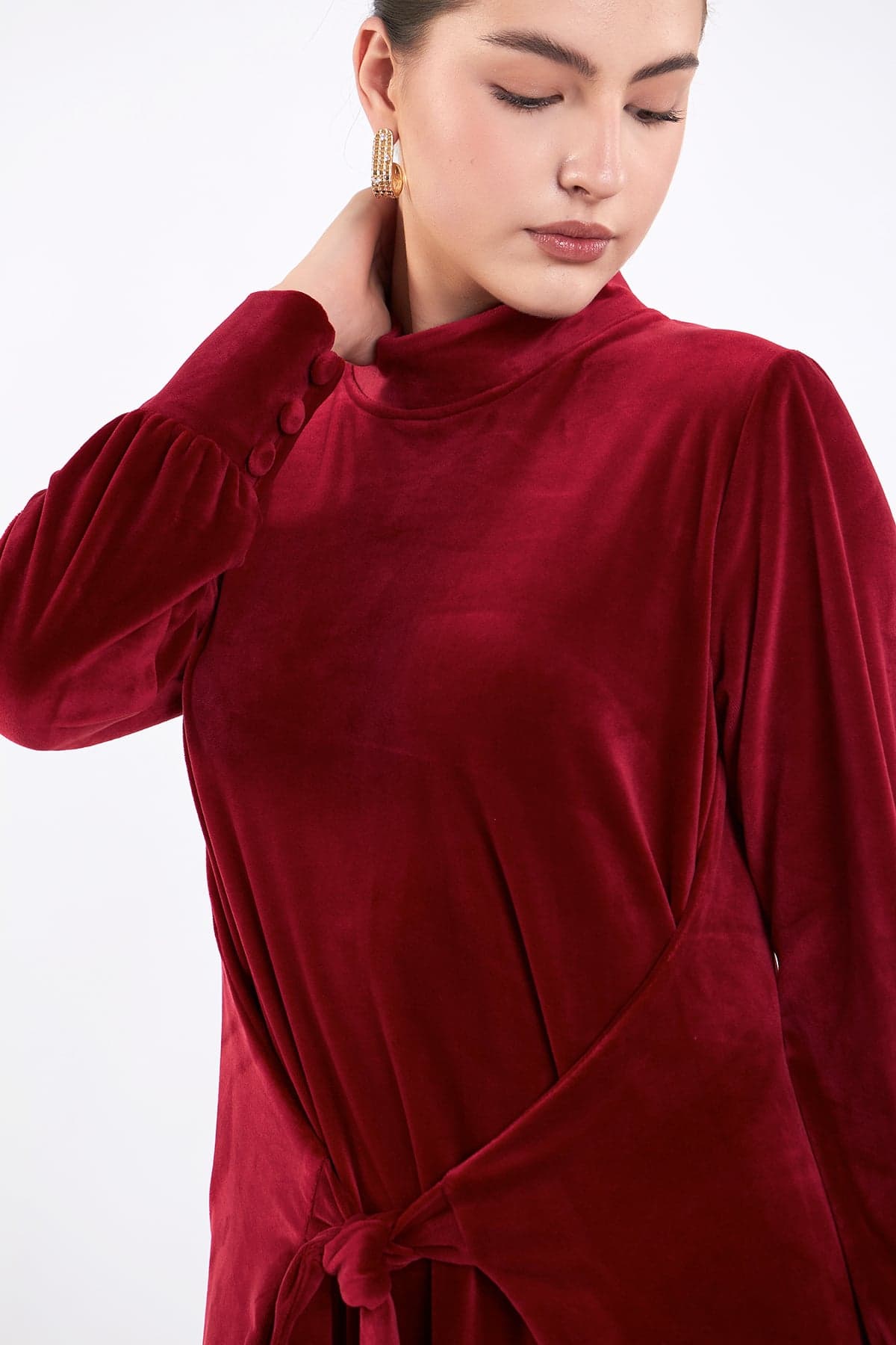 Velvet Floor-Length Dress
