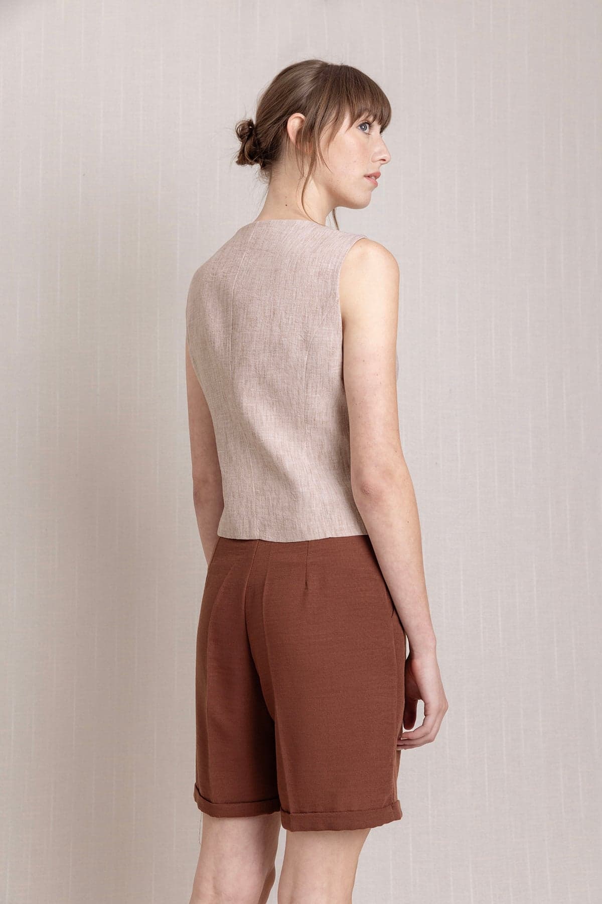 Light Brown Linen Vest