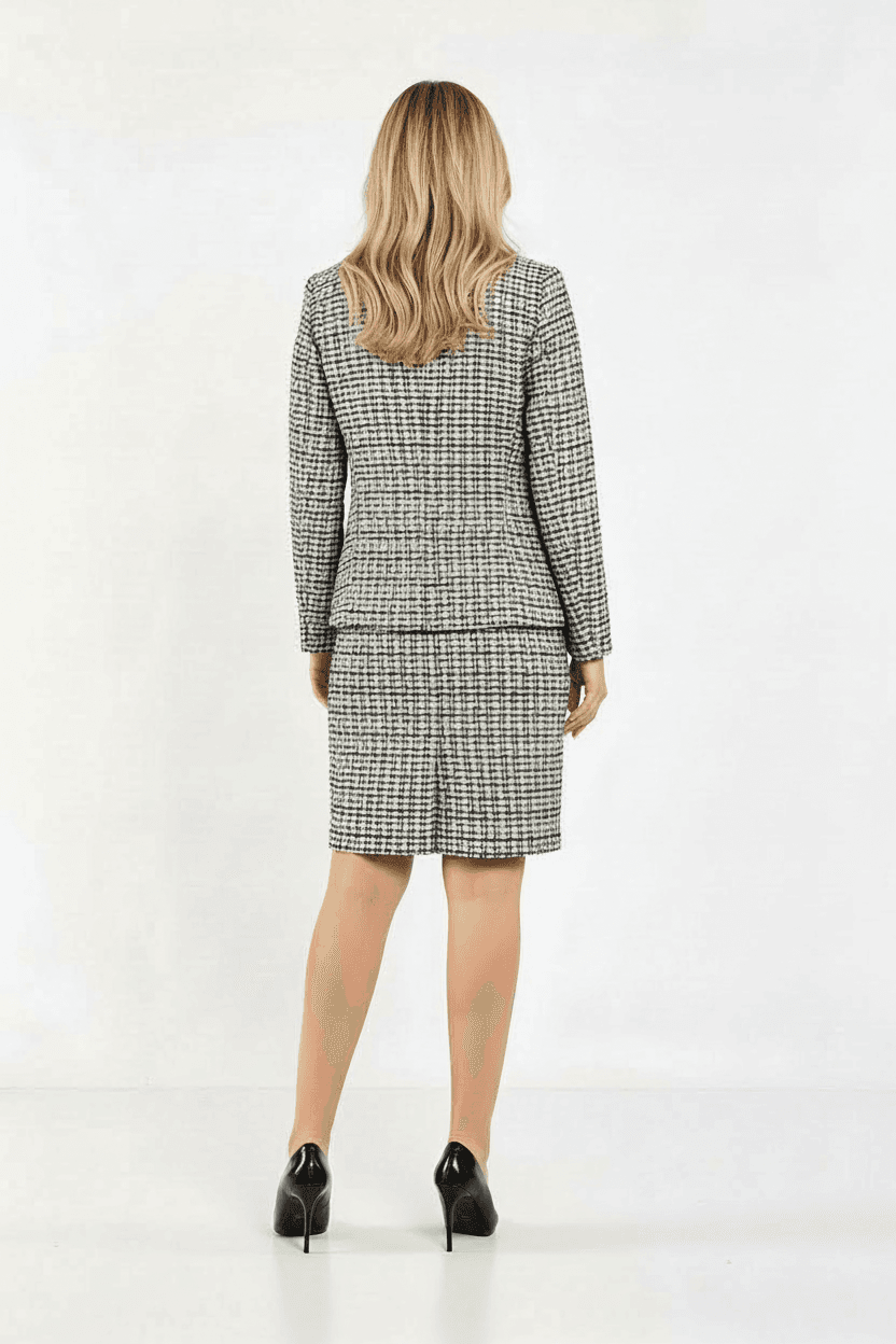 Tweed Jacket Skirt Suit Dress