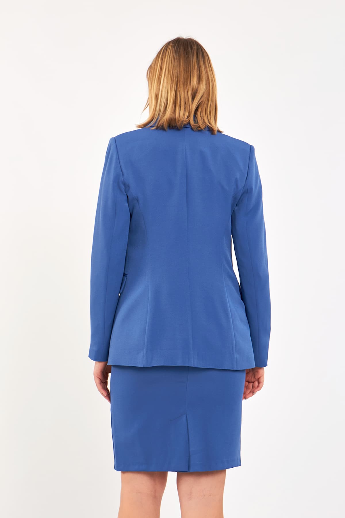 Indigo Jacket Skirt Suit Set