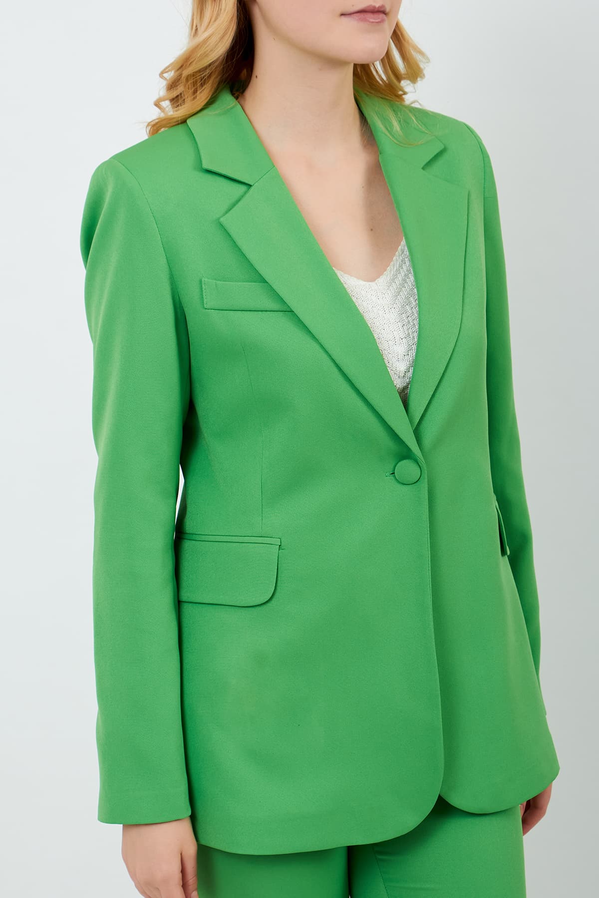 Green Jacket Pants Suit Dress