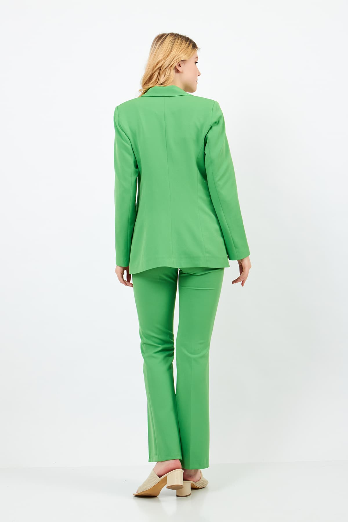 Green Jacket Pants Suit Dress